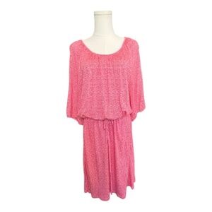 EUC Old Navy pink & white floral midi dress – size L